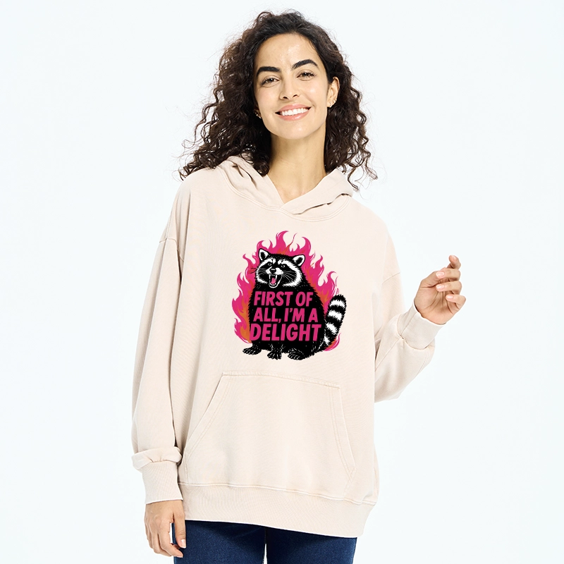 Tokyo-Tiger Angry Raccoon Funny Cat Washed Hoodie