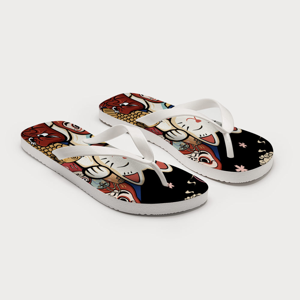 Tokyo-Tiger Traditional Japanese Elements Flip Flops