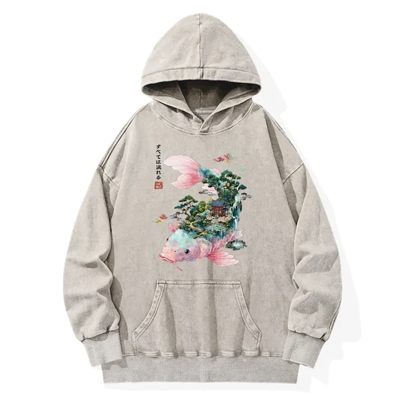 Tokyo-Tiger Journey Of The Flowing Koi Washed Hoodie