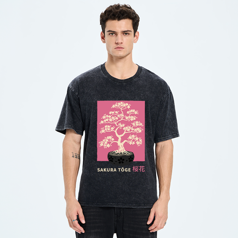 Tokyo-Tiger Sakura Bonsai Washed T-Shirt