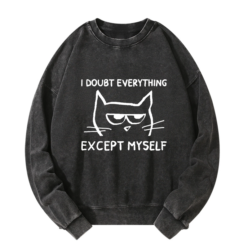 Tokyo-Tiger Confident Kitten Washed Sweatshirt
