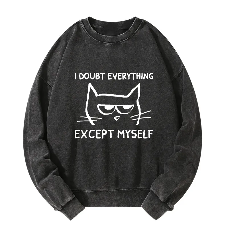 Tokyo-Tiger Confident Kitten Washed Sweatshirt