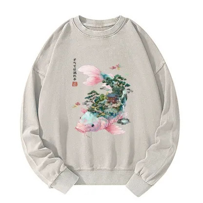 Tokyo-Tiger Journey Of The Flowing Koi Washed Sweatshirt