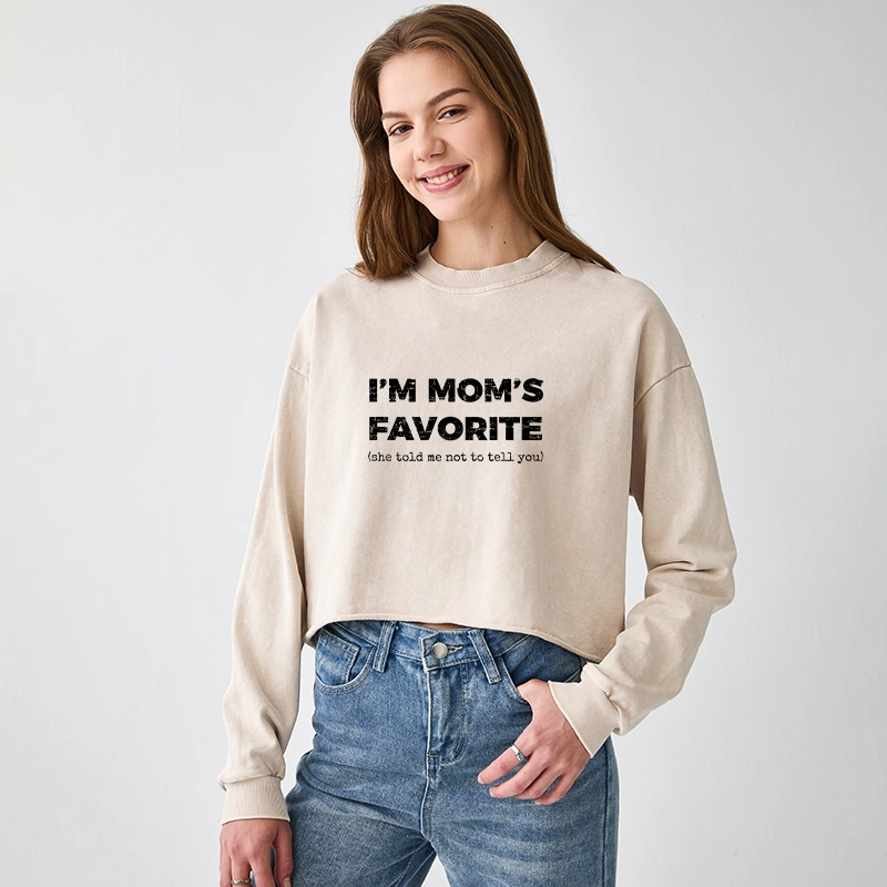 Tokyo-Tiger Mother's Day Jokes Washed Crop Sweatshirt