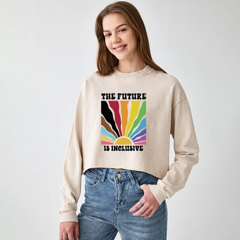Tokyo-Tiger Pride Future Is Inclusive Washed Crop Sweatshirt