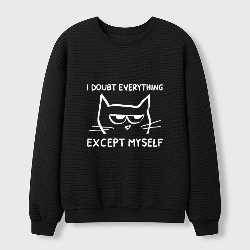Tokyo-Tiger Confident Kitten Waffle Sweatshirt