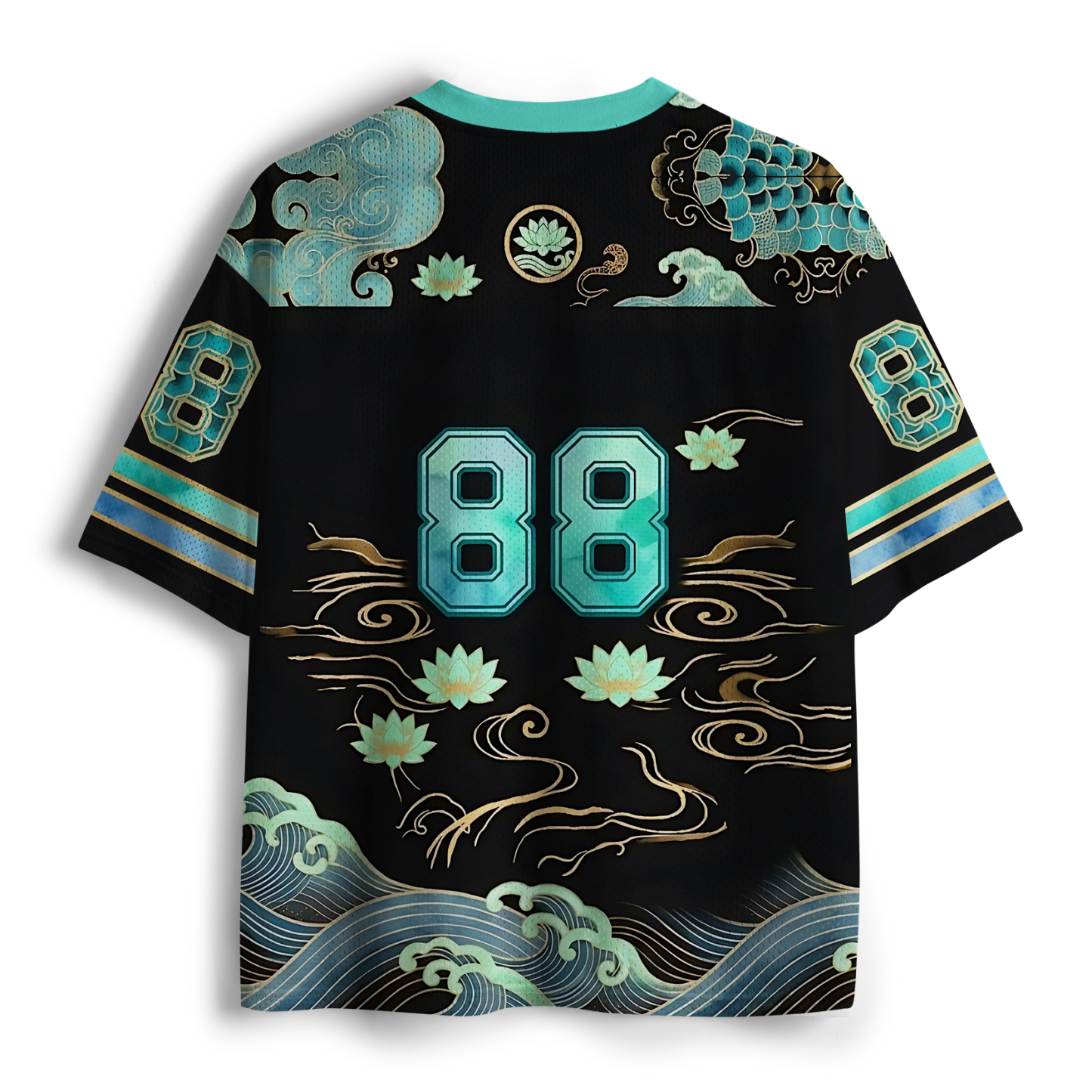 Tokyo-Tiger Whale Ink Painting Landscape Mesh Jersey