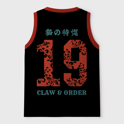 Tokyo-Tiger The Crimson Blade Samurai Cat Mesh Tank Top
