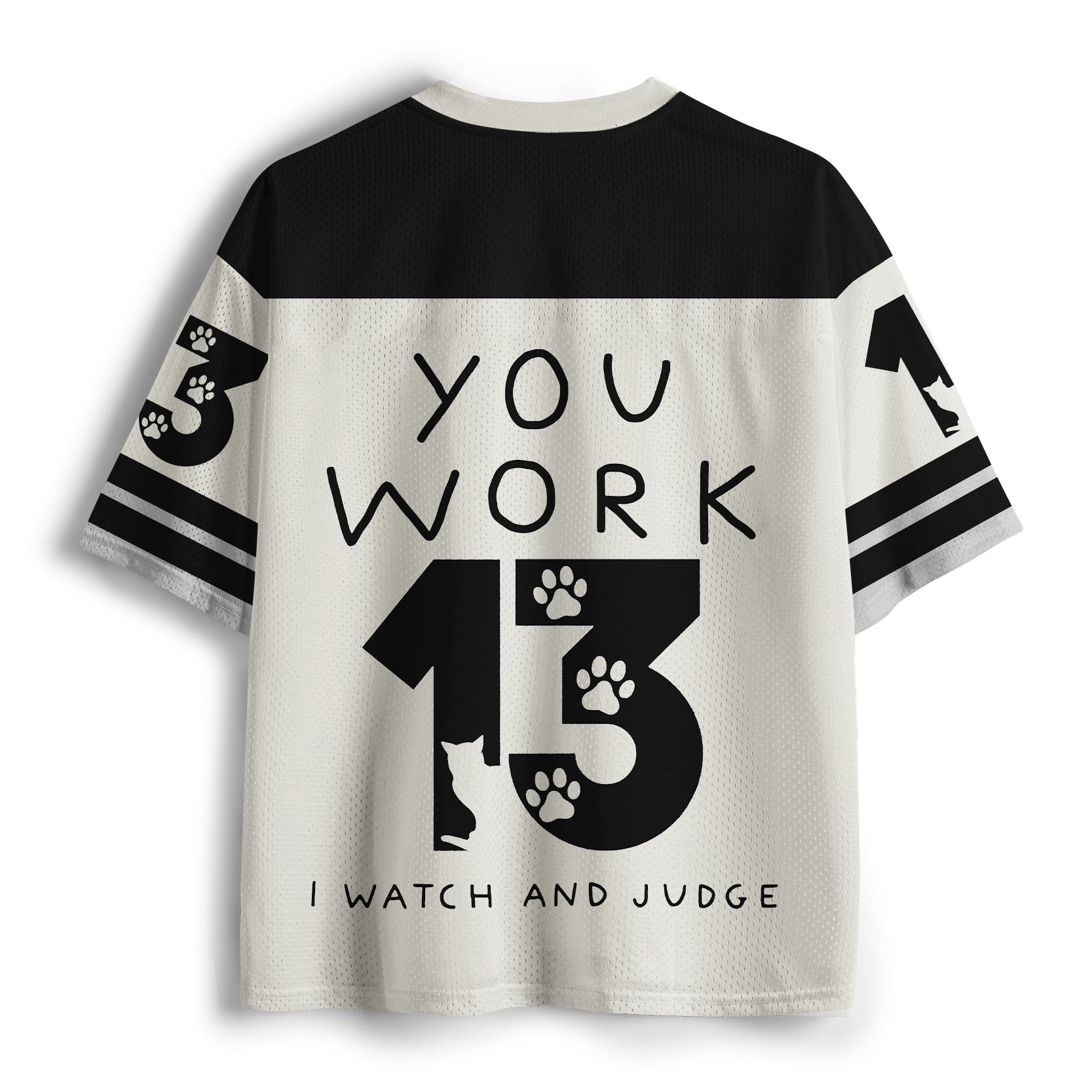 Tokyo-Tiger You Work The Cat Watches You Mesh Jersey