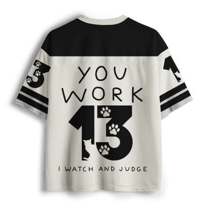 Tokyo-Tiger You Work The Cat Watches You Mesh Jersey