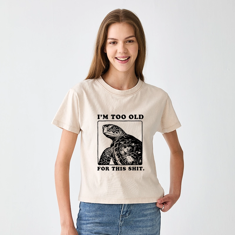 Tokyo-Tiger Turtle I Quit Meme Energy Women's Washed T-shirt