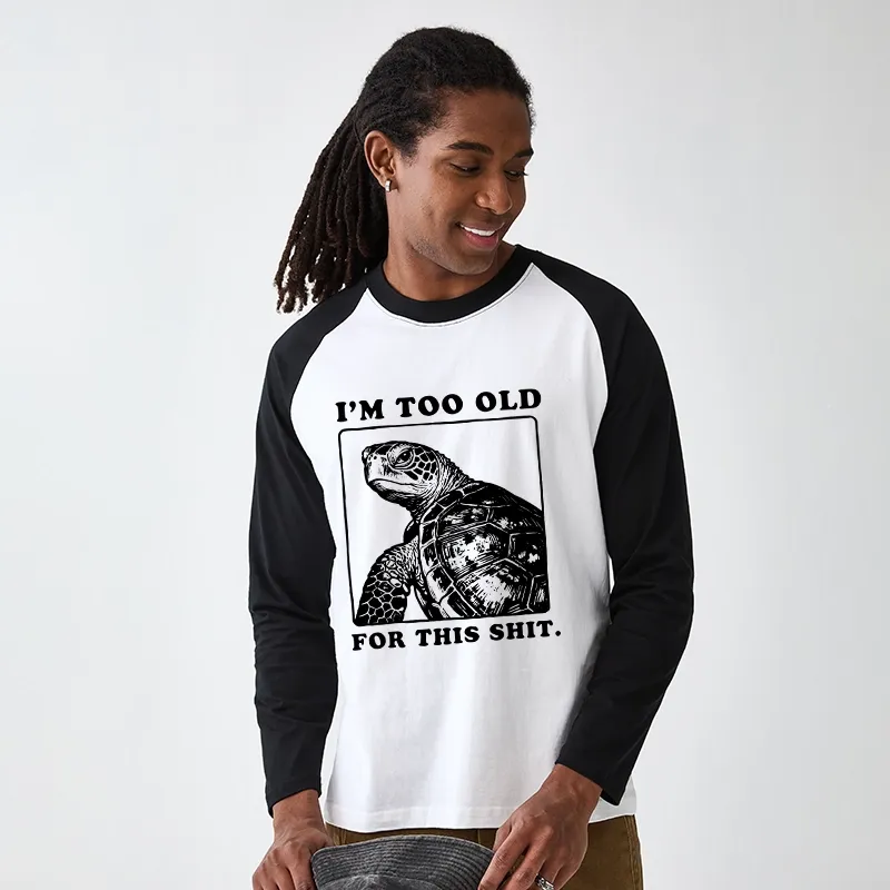 Tokyo-Tiger Turtle I Quit Meme Energy Raglan Long Sleeve T-shirt