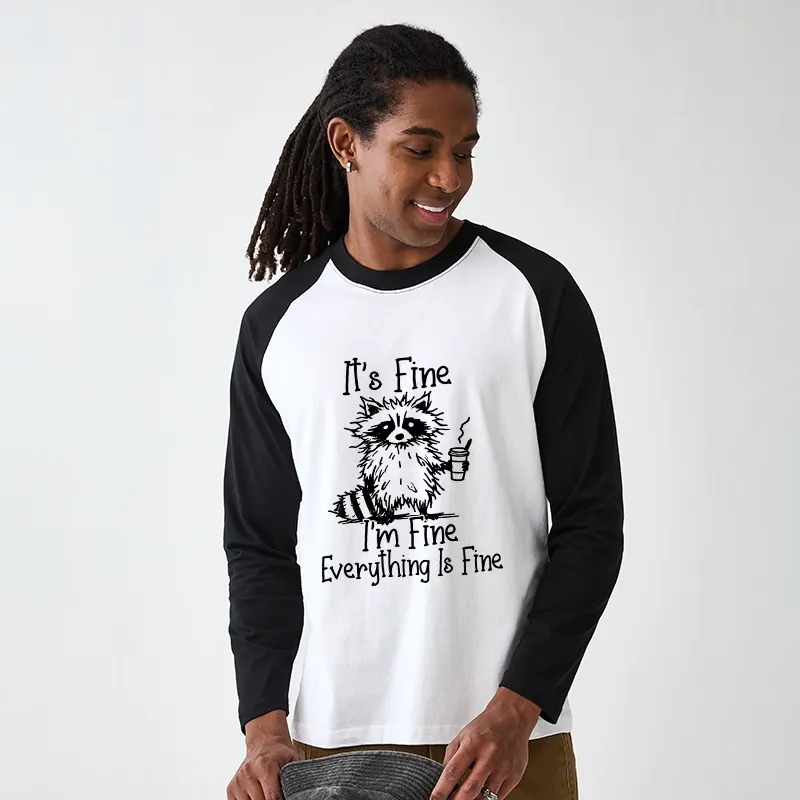 Tokyo-Tiger Raccoon Fine Meme Raglan Long Sleeve T-shirt