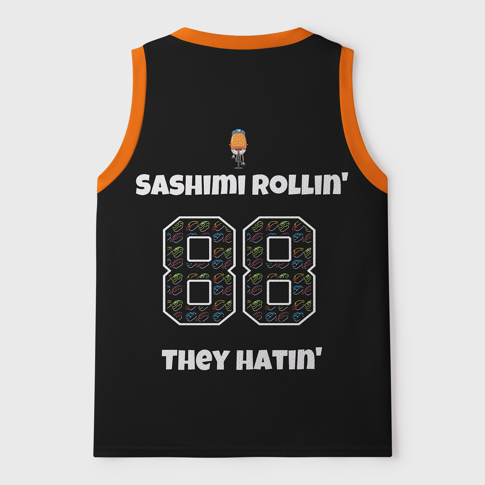 Tokyo-Tiger Sashimi Rollin' They Hatin' Mesh Tank Top