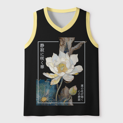 Tokyo-Tiger Zen Lotus In Silent Style Mesh Tank Top