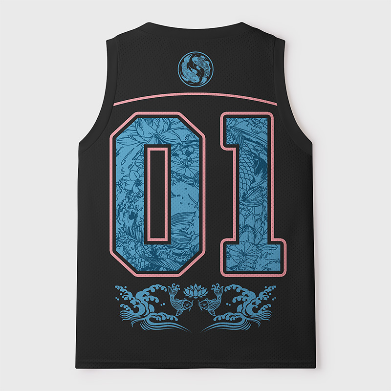 Tokyo-Tiger Inner Peace With Koi Fish Mesh Tank Top