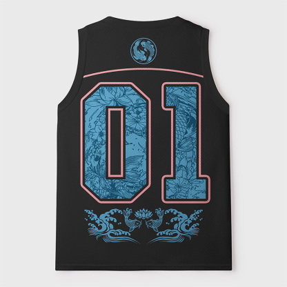 Tokyo-Tiger Inner Peace With Koi Fish Mesh Tank Top