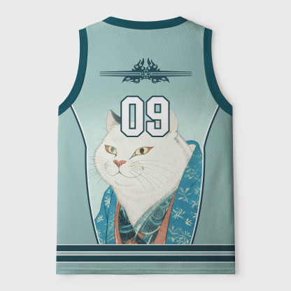 Tokyo-Tiger Formal Gathering of Ukiyo-e Cat Nobles Mesh Tank Top