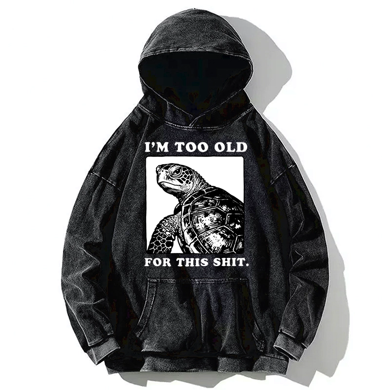 Tokyo-Tiger Turtle I Quit Meme Energy Washed Hoodie