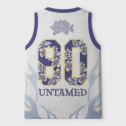 Tokyo-Tiger Indigo Porcelain Tiger Mesh Tank Top