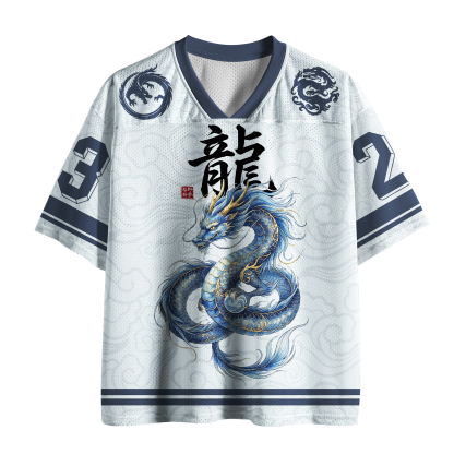 Tokyo-Tiger Mythic Cobalt Dragon Mesh Jersey