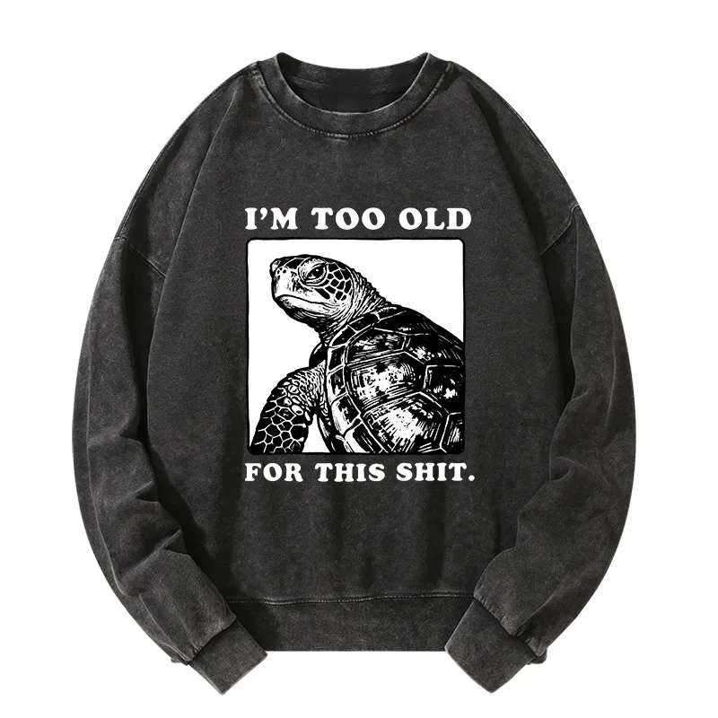 Tokyo-Tiger Turtle I Quit Meme Energy Washed Sweatshirt