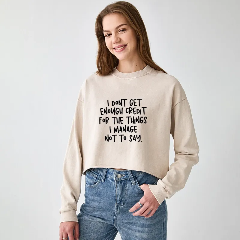 Tokyo-Tiger Saying No Is A Superpower Washed Crop Sweatshirt