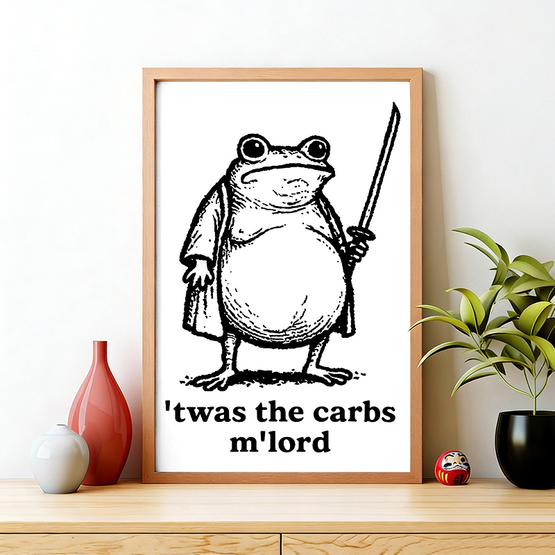 Tokyo-Tiger Funny Fat Samurai Frog Wall Art Poster