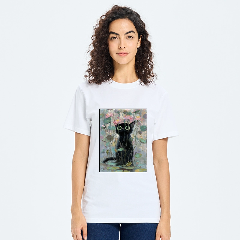 Tokyo-Tiger Black Cat In The Lotus Pond Classic T-Shirt