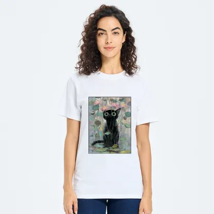 Tokyo-Tiger Black Cat In The Lotus Pond Classic T-Shirt