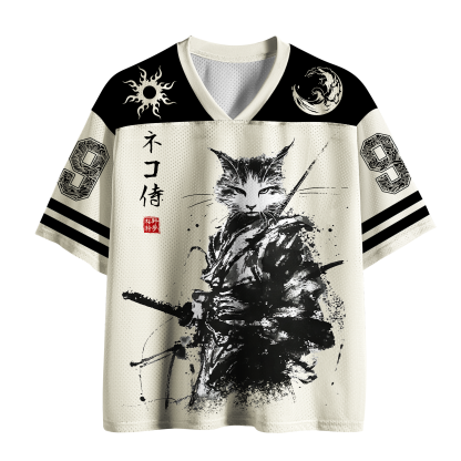 Tokyo-Tiger Ronin Neko: The Ink Samurai Mesh Jersey