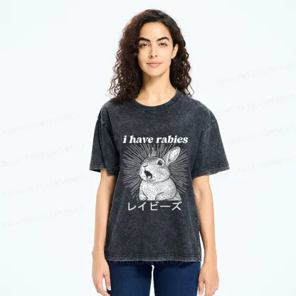 Tokyo-Tiger Funny Rabbit Washed T-Shirt