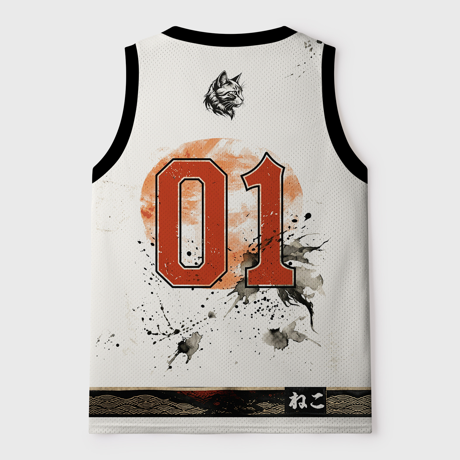 Tokyo-Tiger Retro Samurai Cat Mesh Tank Top