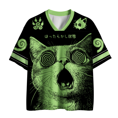 Tokyo-Tiger Confused Cat Japanese Mesh Jersey