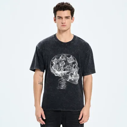 Tokyo-Tiger Mind Full Of Cats Washed T-Shirt
