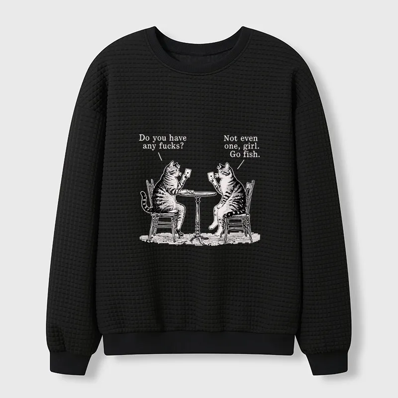 Tokyo-Tiger Cat Poker Night Waffle Sweatshirt Sale