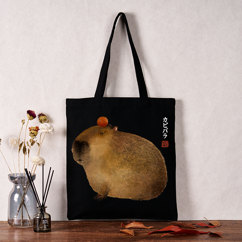 Tokyo-Tiger Calm Capybara Illustration Tote Bag
