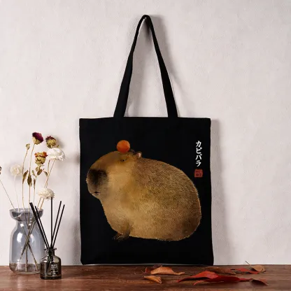 Tokyo-Tiger Calm Capybara Illustration Tote Bag