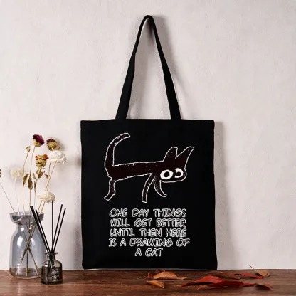 Tokyo-Tiger Cat Cheer Up Drawing Tote Bag