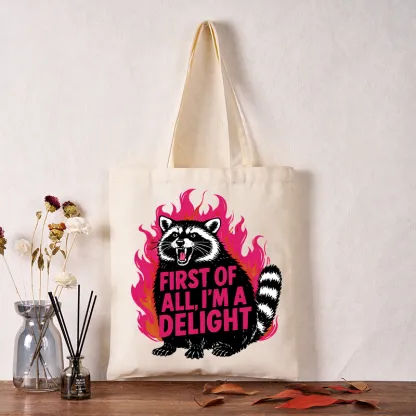 Tokyo-Tiger Angry Raccoon Funny Tote Bag