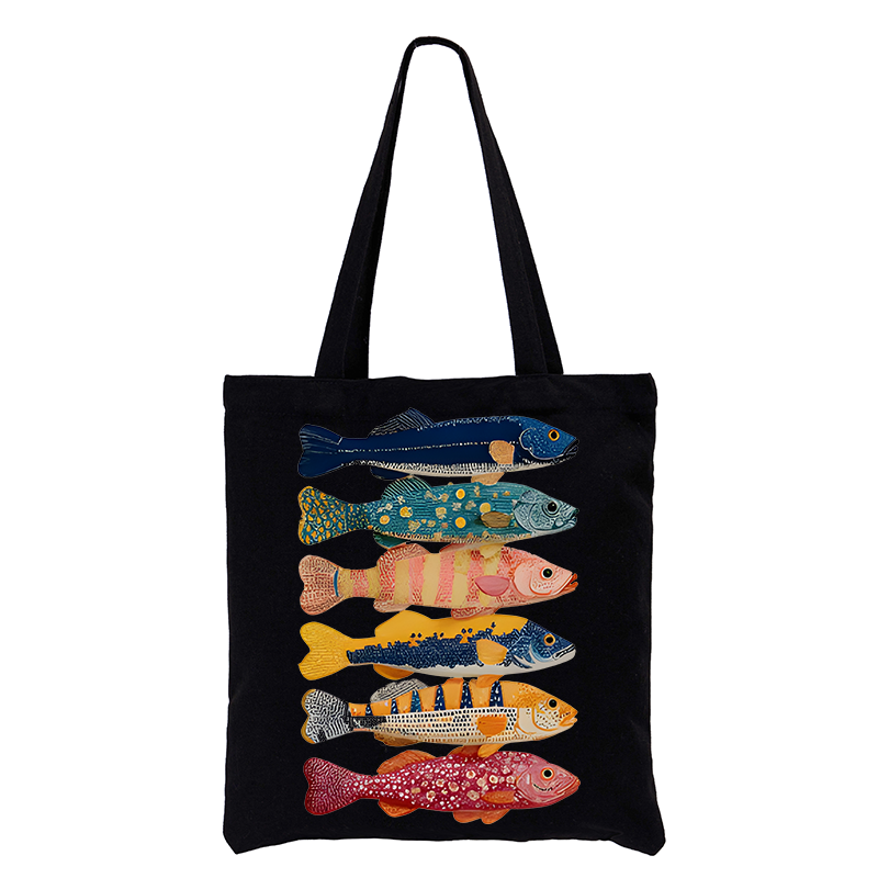Tokyo-Tiger Colorful Fish Art Collection Tote Bag