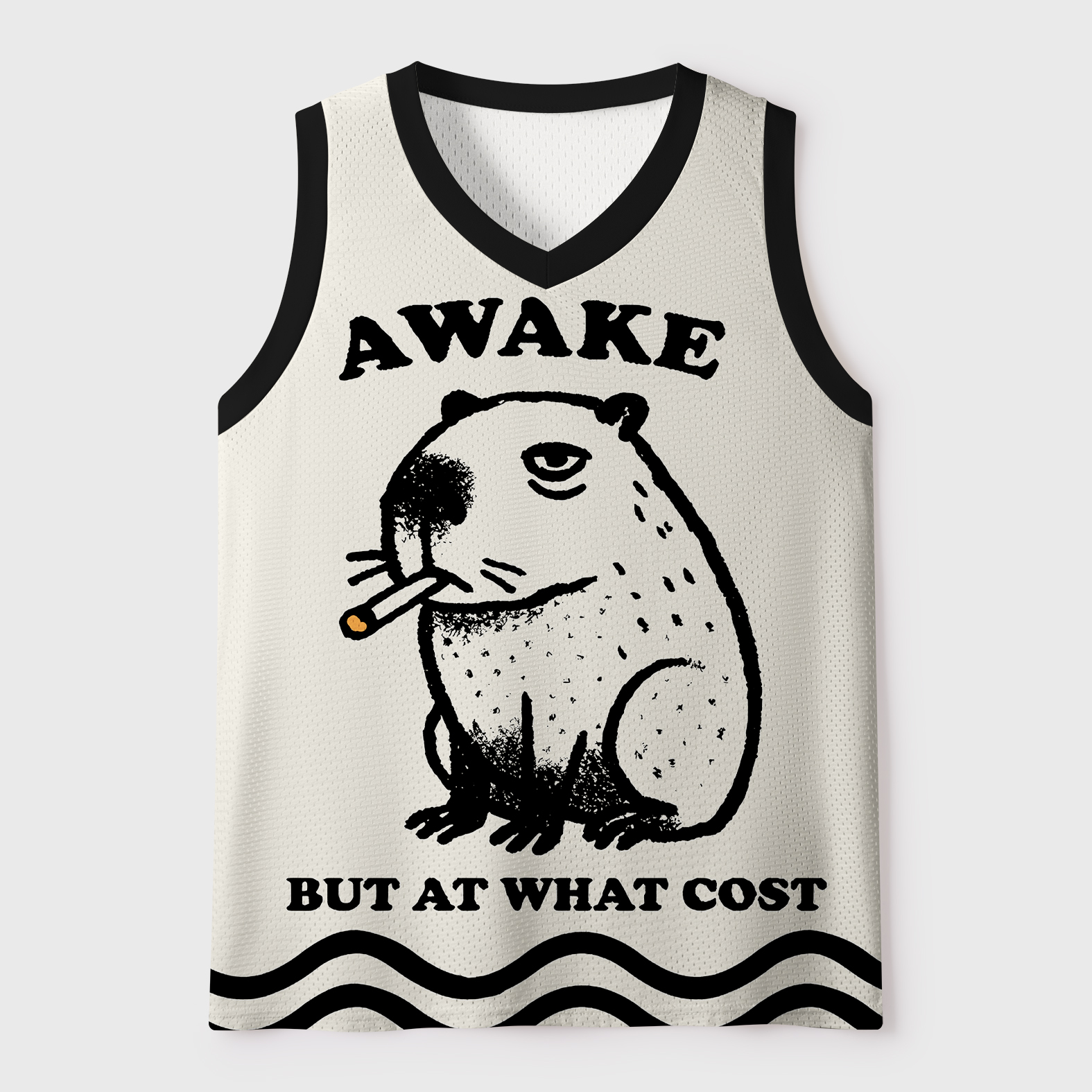 Tokyo-Tiger Smoking Capybara Mesh Tank Top