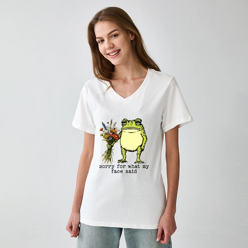 Tokyo-Tiger Frog Sorry Mode Activated V-Neck Classic T-Shirt