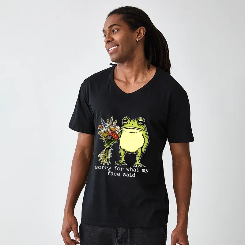 Tokyo-Tiger Frog Sorry Mode Activated V-Neck Classic T-Shirt