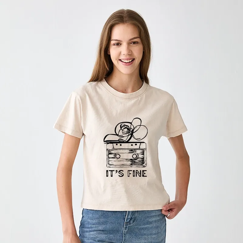 Tokyo-Tiger Cassette Fine Meme Women's Washed T-shirt
