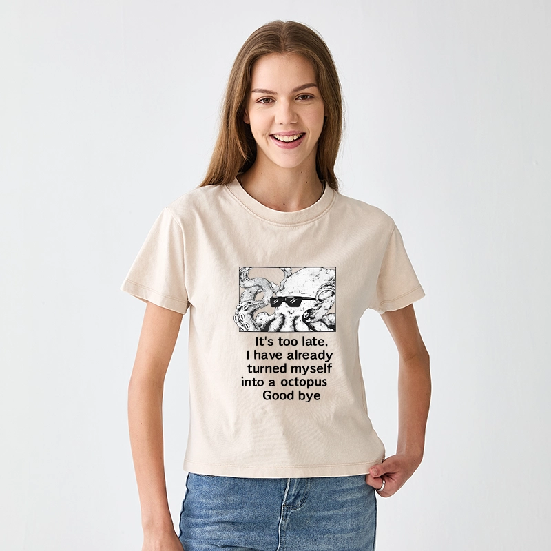 Tokyo-Tiger Octopus Meme I Disappeared Completely Women's Washed T-shirt
