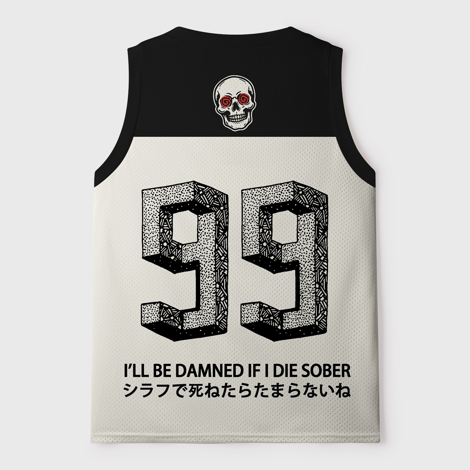 Tokyo-Tiger I'll Be Danned If I Die Sober Mesh Tank Top