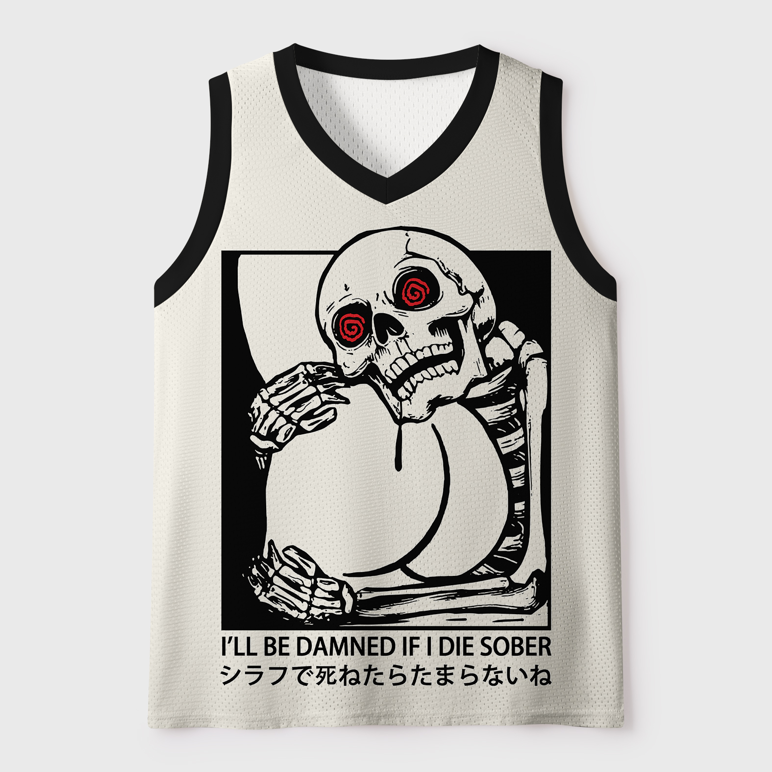 Tokyo-Tiger I'll Be Danned If I Die Sober Mesh Tank Top