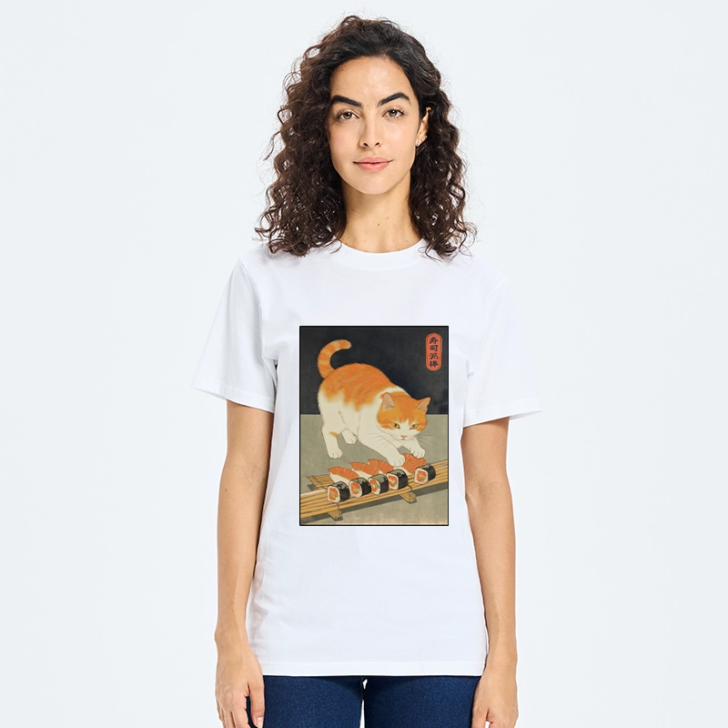 Tokyo-Tiger Cat Trying To Steal Sushi Classic T-Shirt