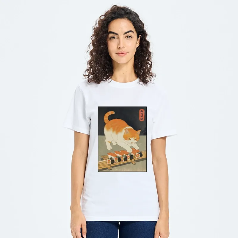 Tokyo-Tiger Cat Trying To Steal Sushi Classic T-Shirt
